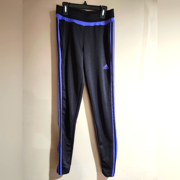 adidas Pants - Adidas women's track pants joggers size XS black and purple